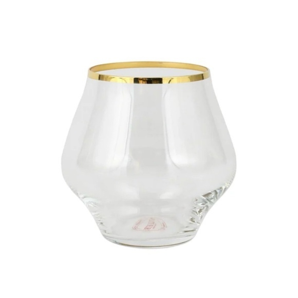 Vietri‎ Contessa Gold Stemless Wine Glass New CTG-8821